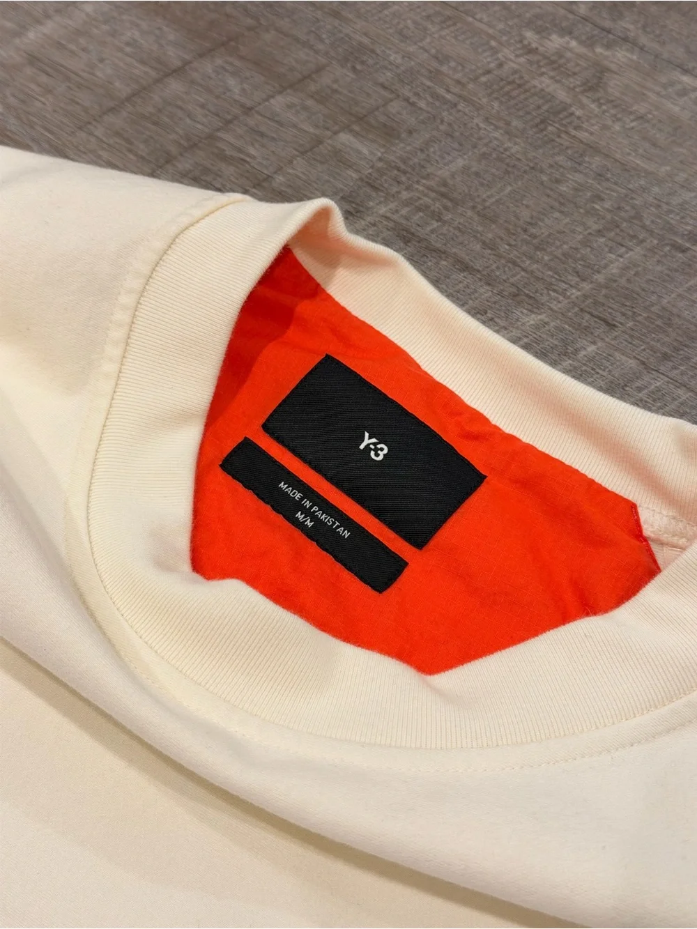 Y-3 Adidas Sweatshirt White Orange Oversized M Streetwear Designer Quiet Luxury
